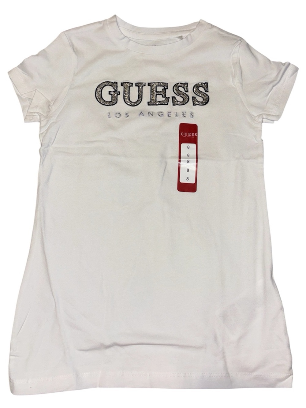 Girls GUESS Los Angeles White Logo Tee - NWT - Size 8